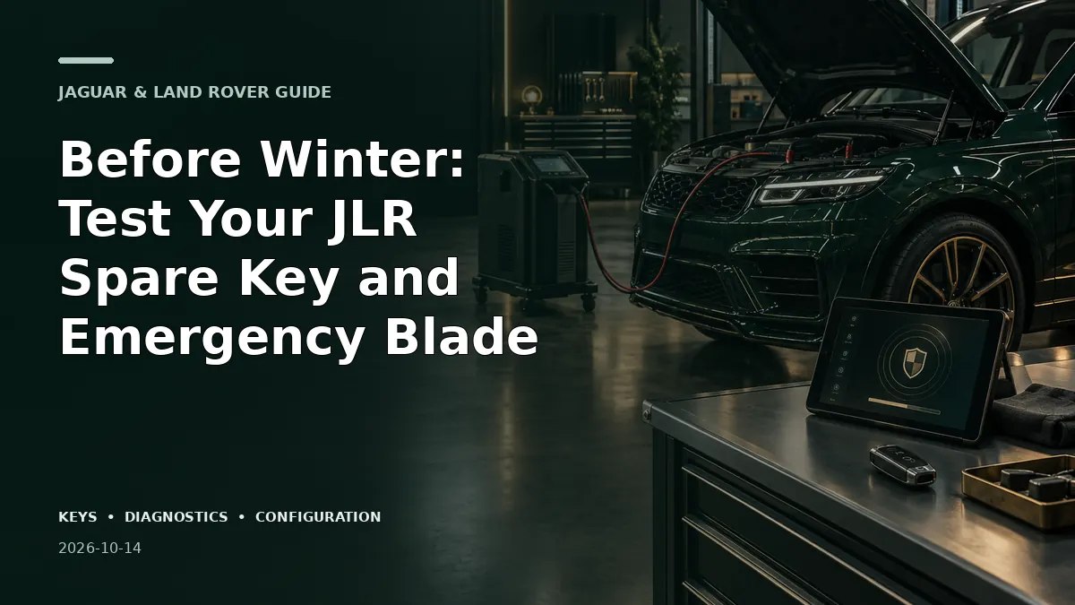 Before Winter: Test Your JLR Spare Key and Emergency Blade - Jaguar and Land Rover specialist guide