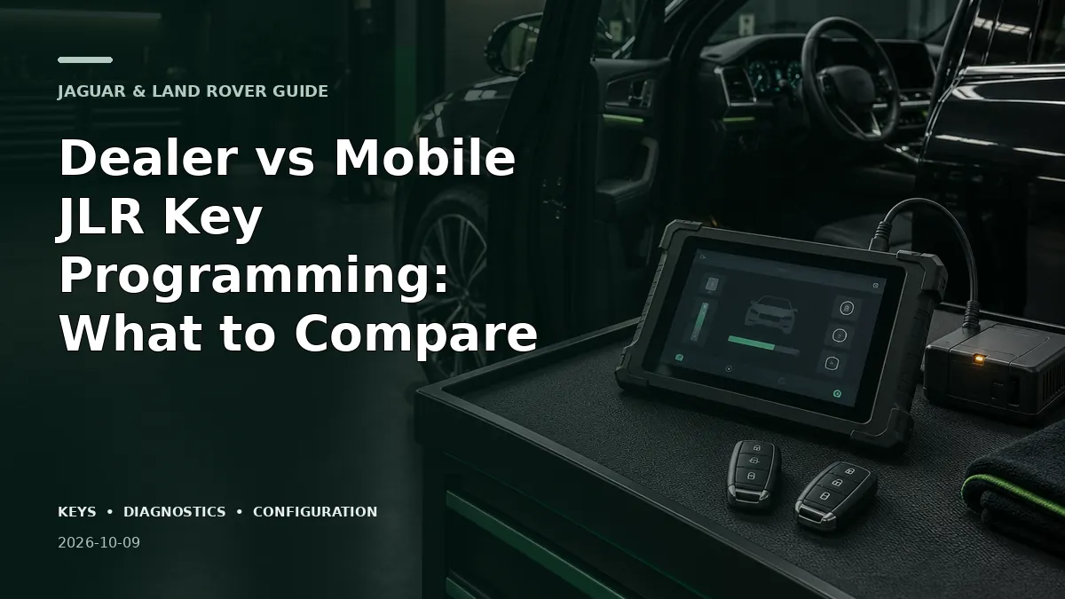 Dealer vs Mobile JLR Key Programming: What to Compare - Jaguar and Land Rover specialist guide