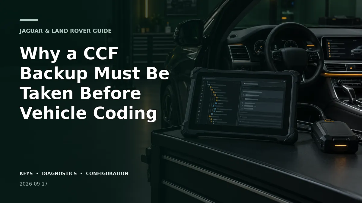 Why a CCF Backup Must Be Taken Before Vehicle Coding - Jaguar and Land Rover specialist guide